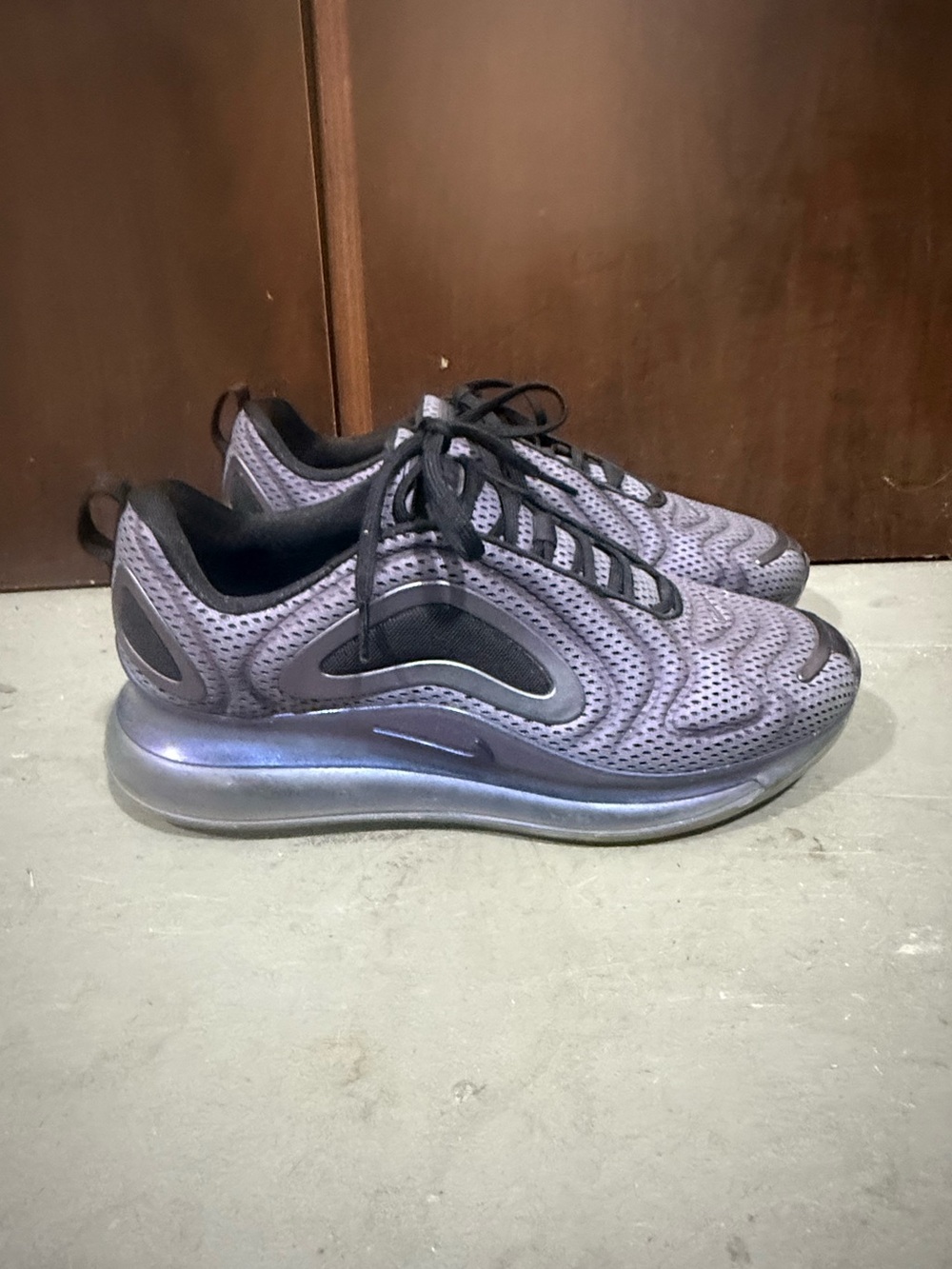 NIKE AIR MAX 720 NORTHERN LIGHTS NIGHT MENS SNEAKERS, SIZE US 11, PURPLE/SILVER